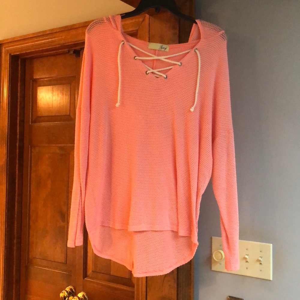 Peachy pink sweater hoodie